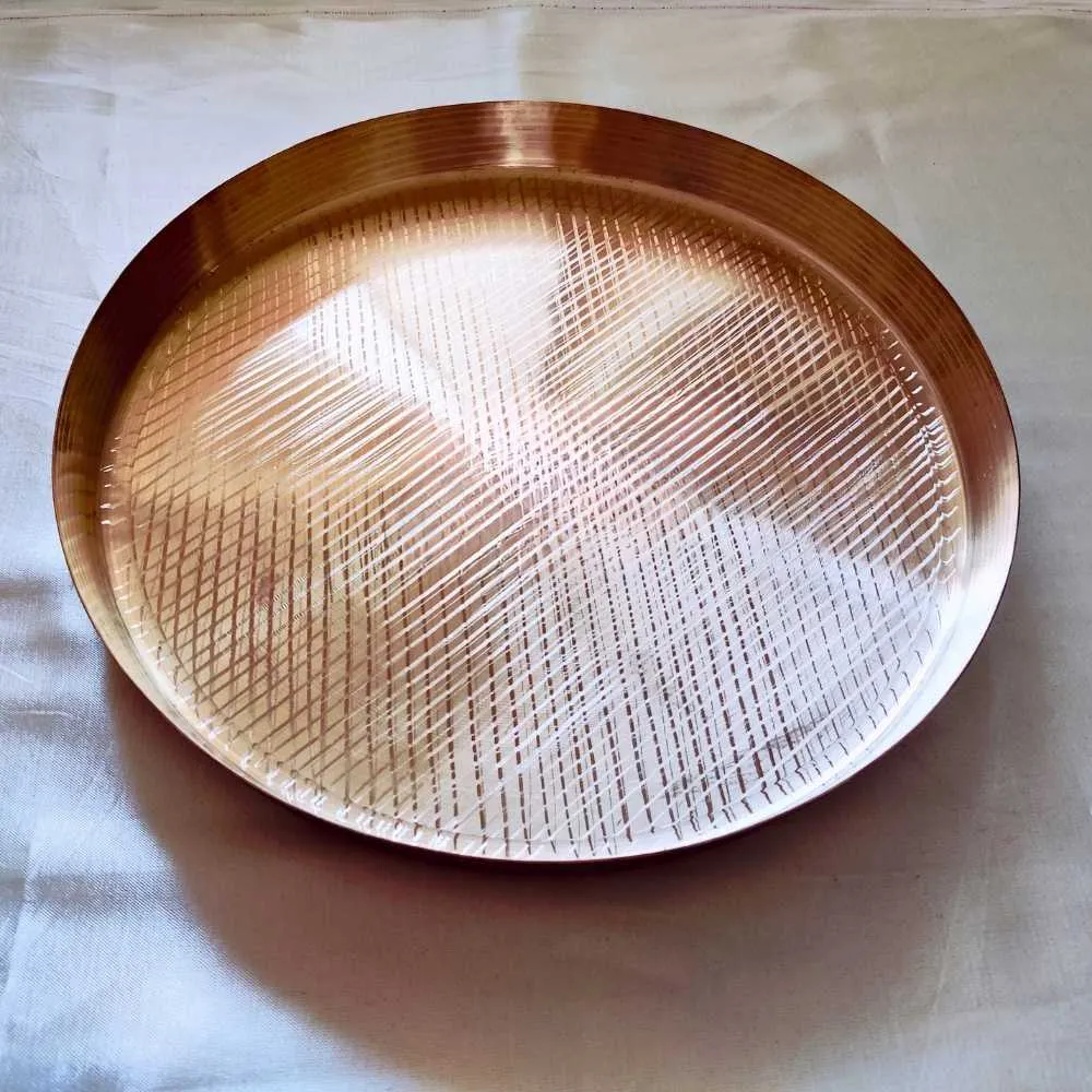 12" Kansa Dinner/Pooja Thali | Multi Purpose | Durable | Timeless Dining Ware