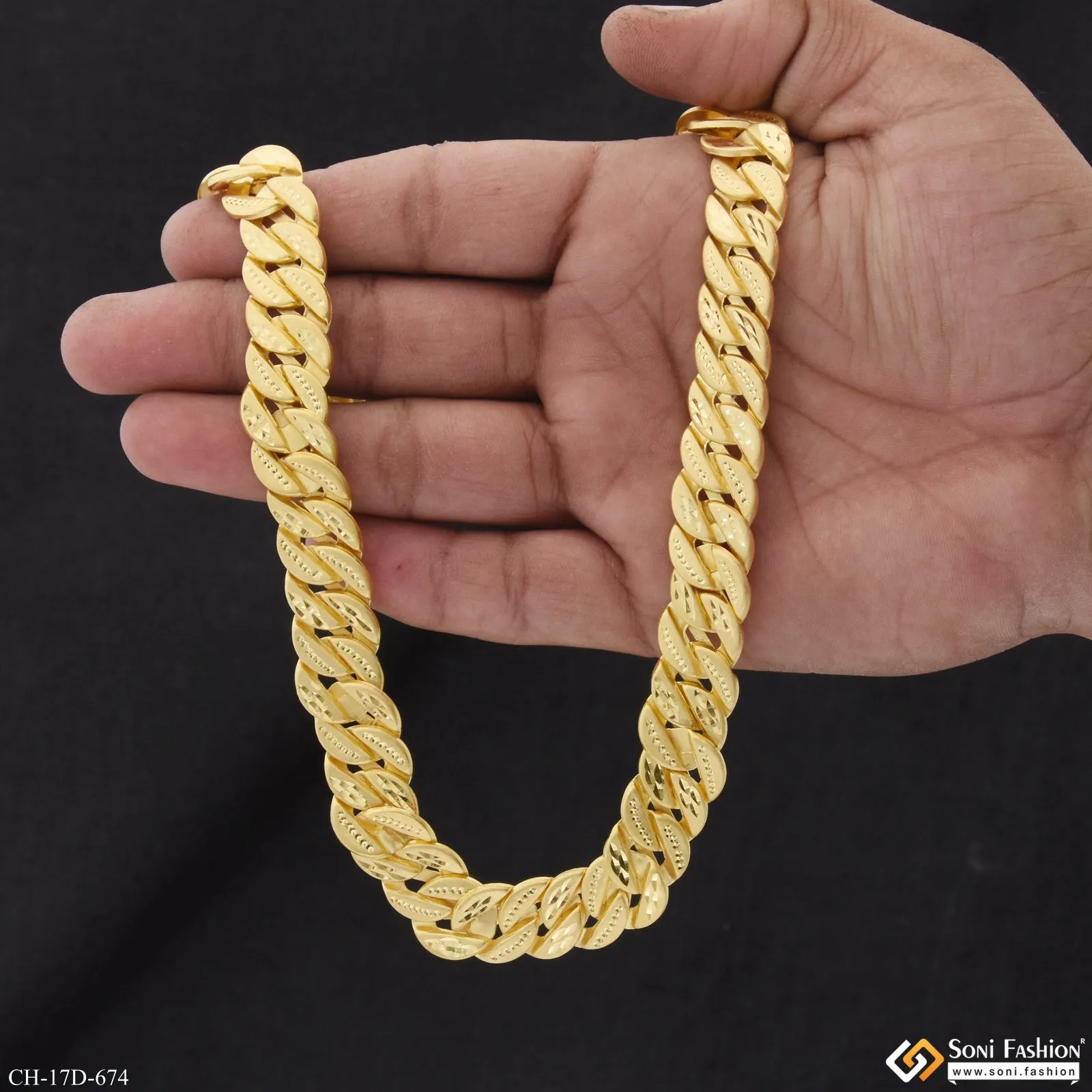 Best Quality Durable Design Gold Plated Pokal Chain for Men - Style D674
