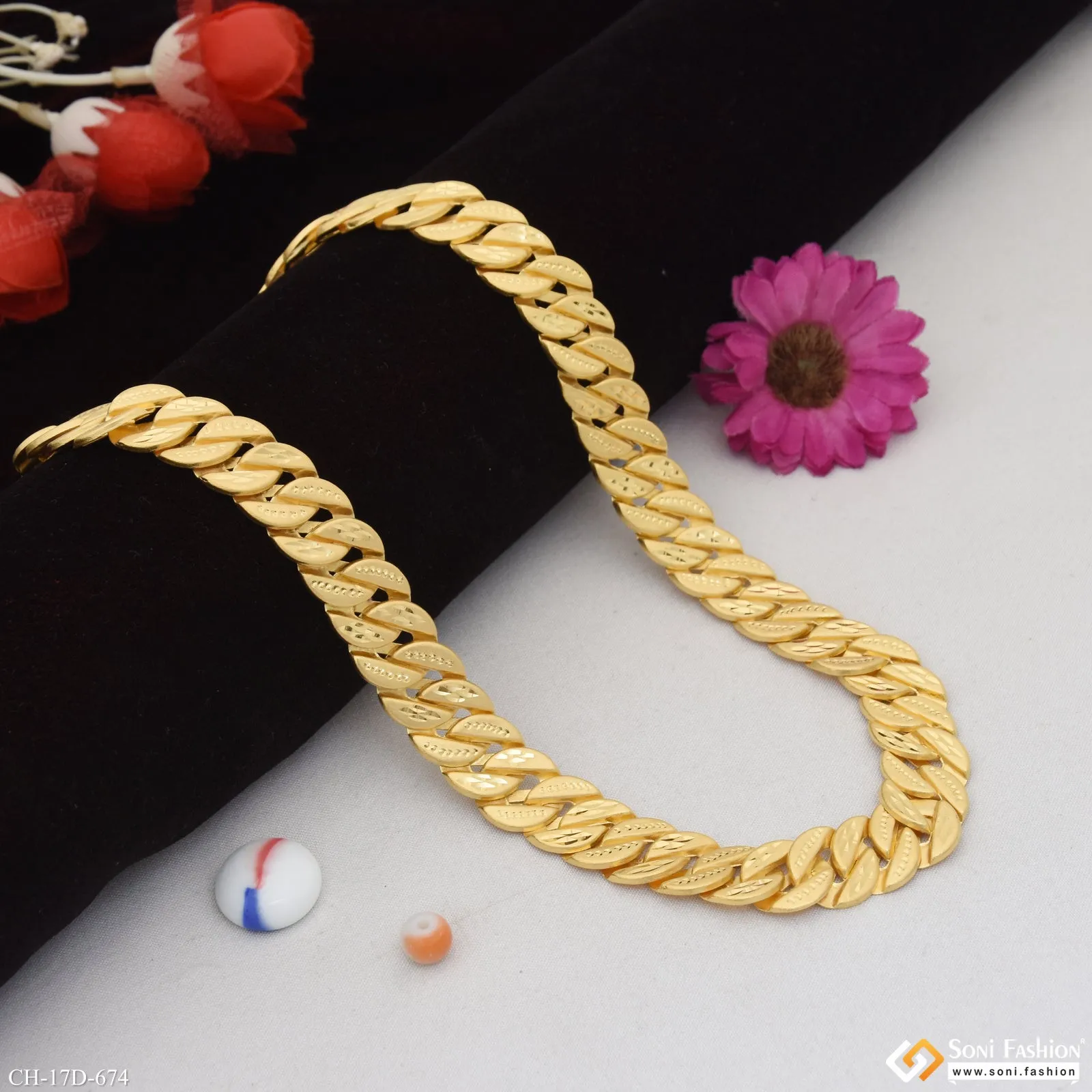 Best Quality Durable Design Gold Plated Pokal Chain for Men - Style D674
