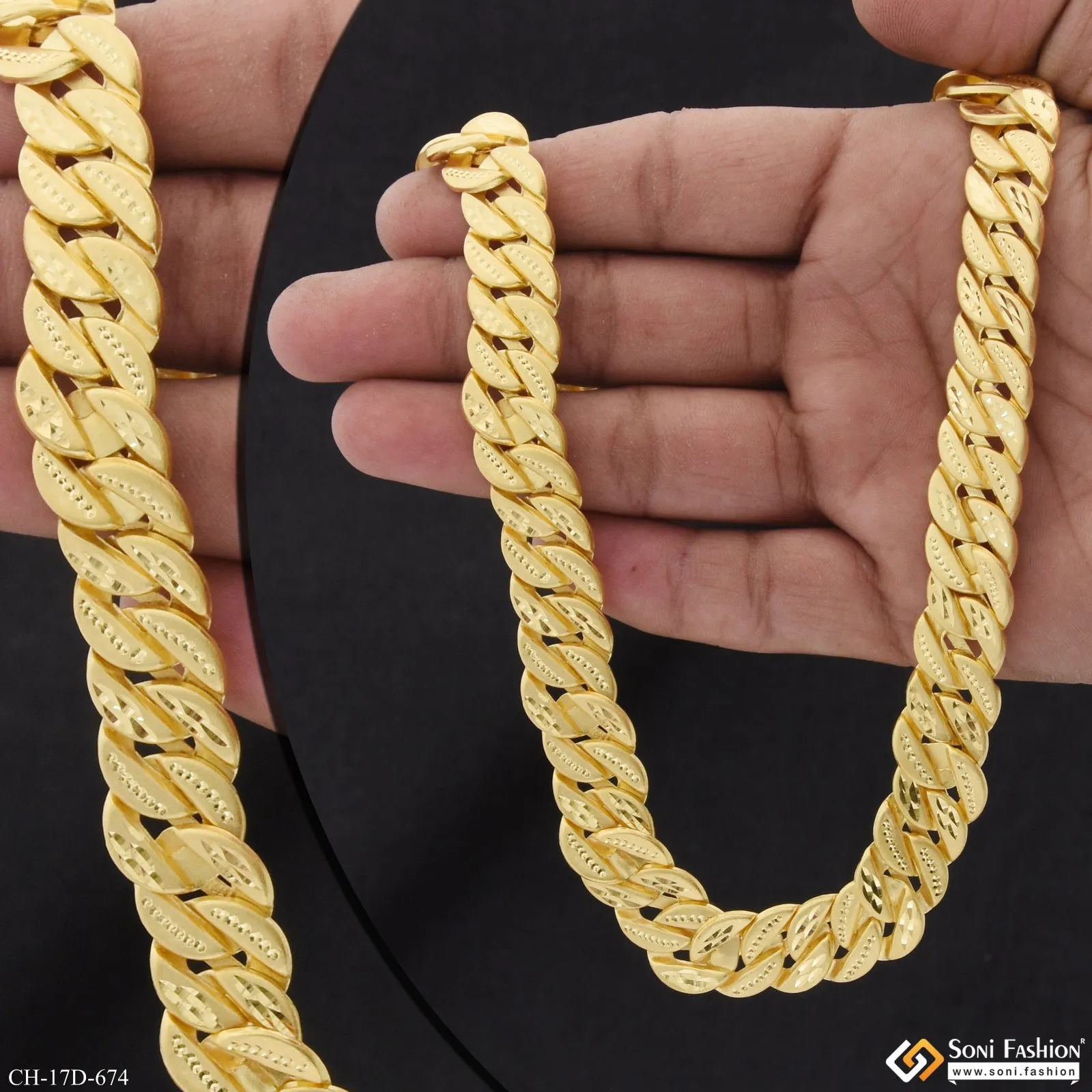Best Quality Durable Design Gold Plated Pokal Chain for Men - Style D674