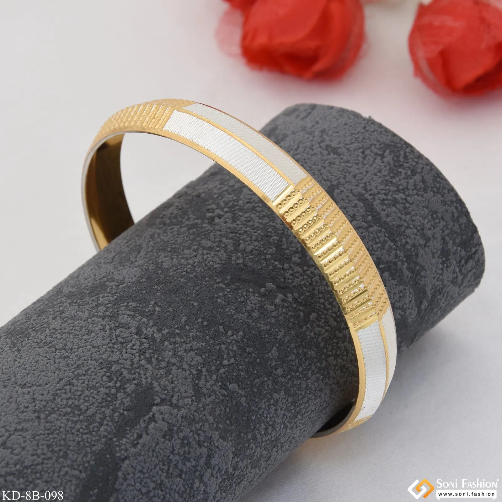 Best Quality Durable Design Gold Plated Punjabi Kada for Men - Style B098