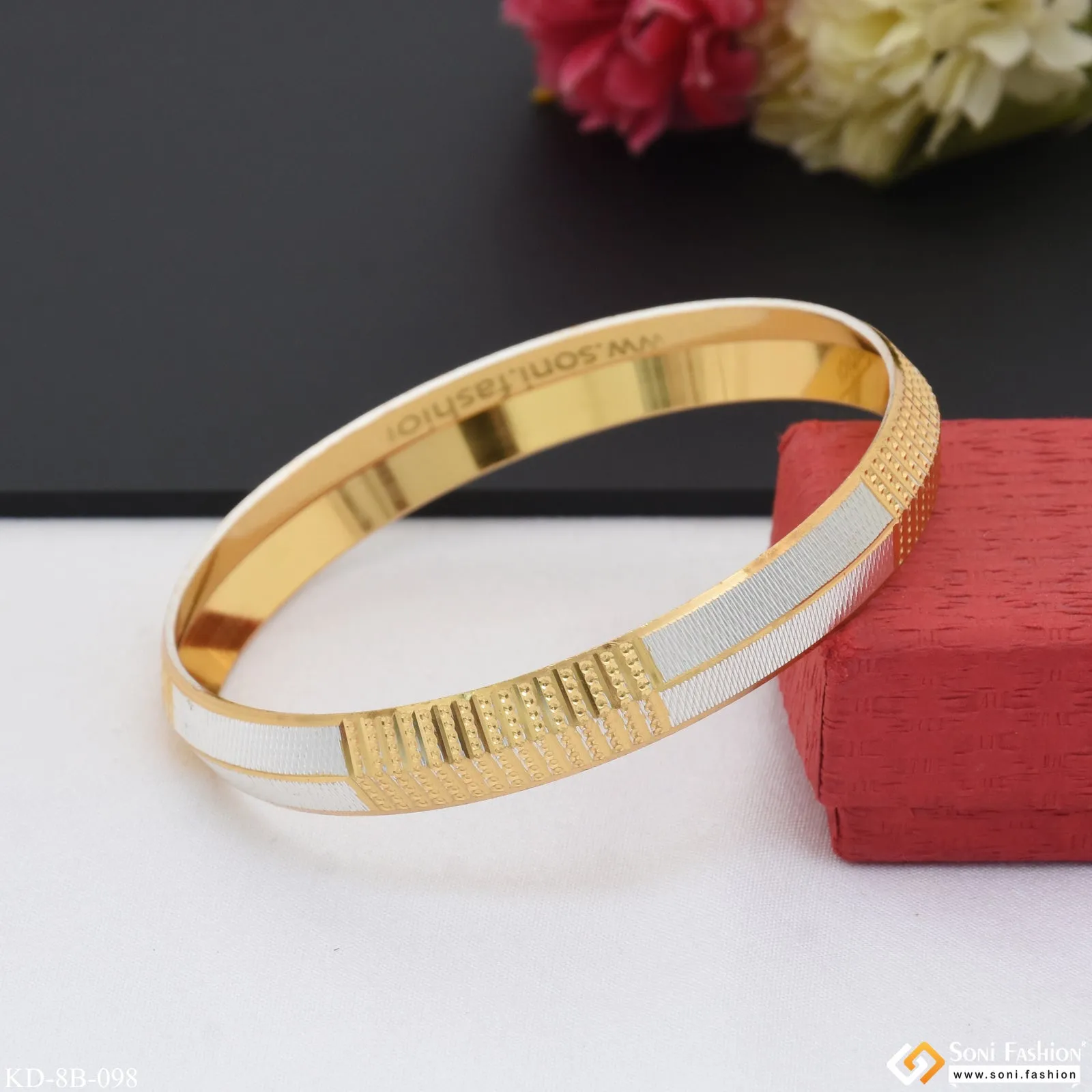 Best Quality Durable Design Gold Plated Punjabi Kada for Men - Style B098