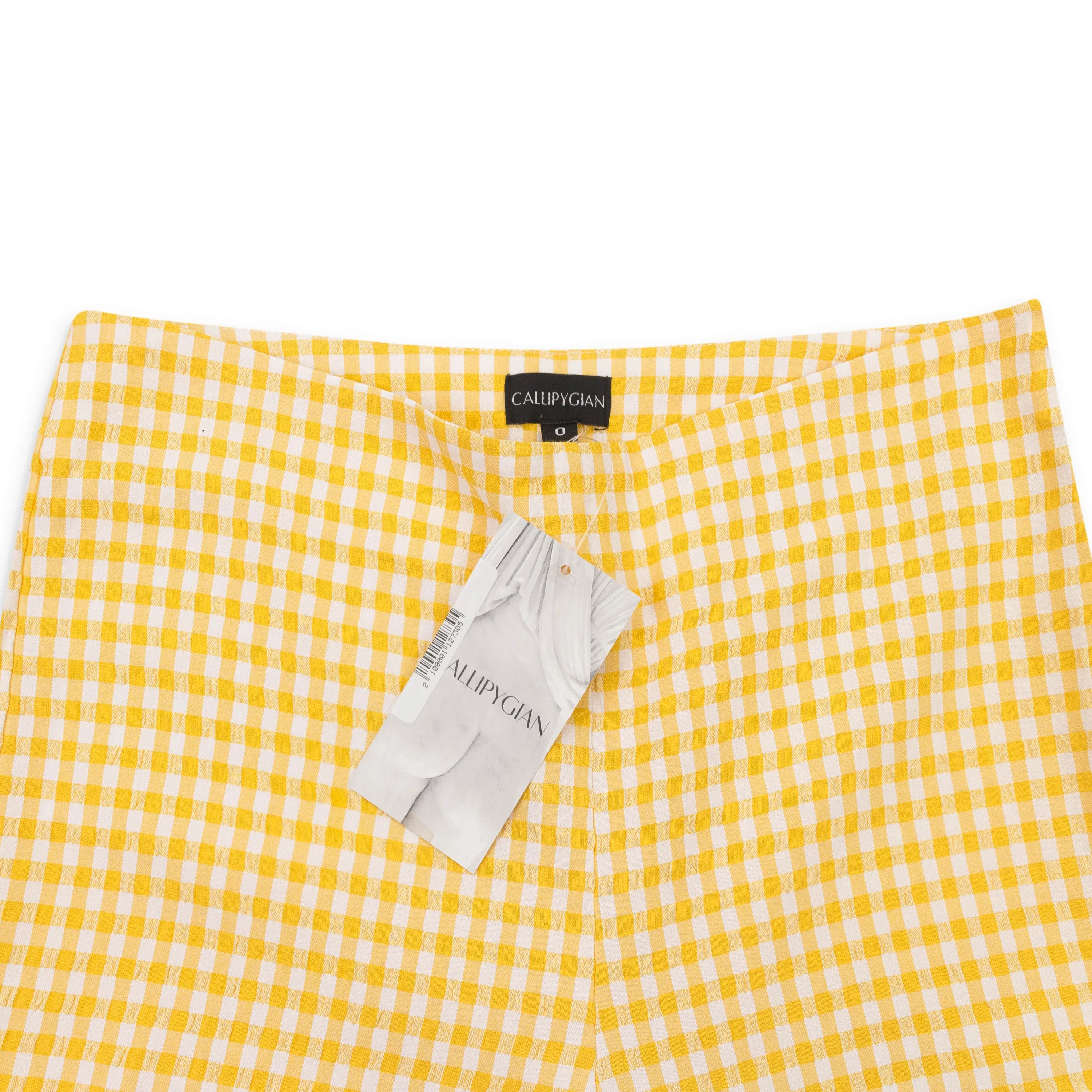 CALLIPYGIAN SEERSUCKER GINGHAM YELLOW NARROW PANT