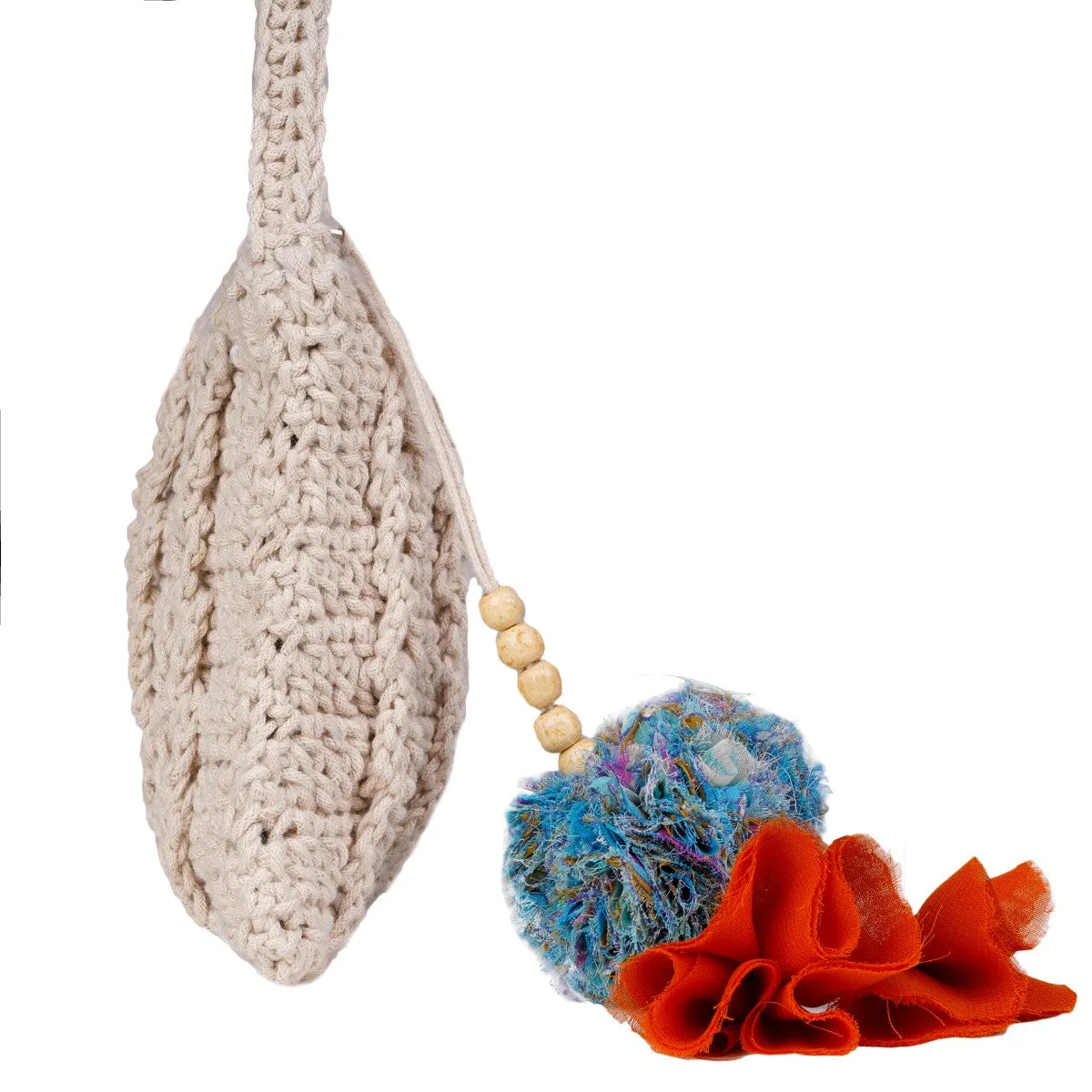 Carry-All Mini Sling Bag | Hand-Crochet | Cotton Yarn | Off White