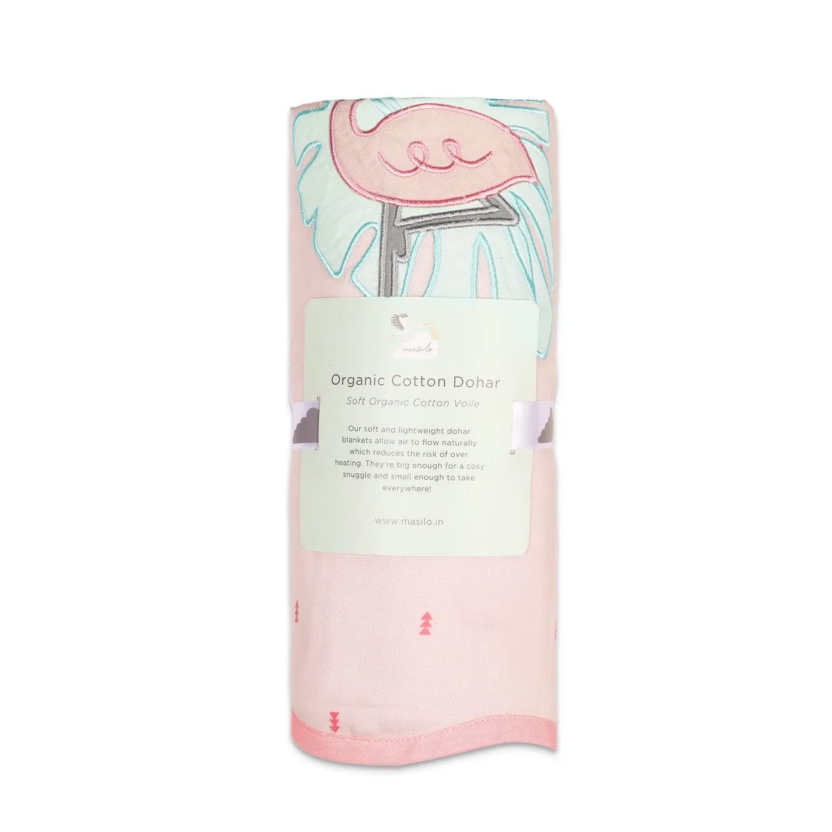 Flamingo Pink Soft Dohar Blanket For Babies | Nursery Essential  | Cotton