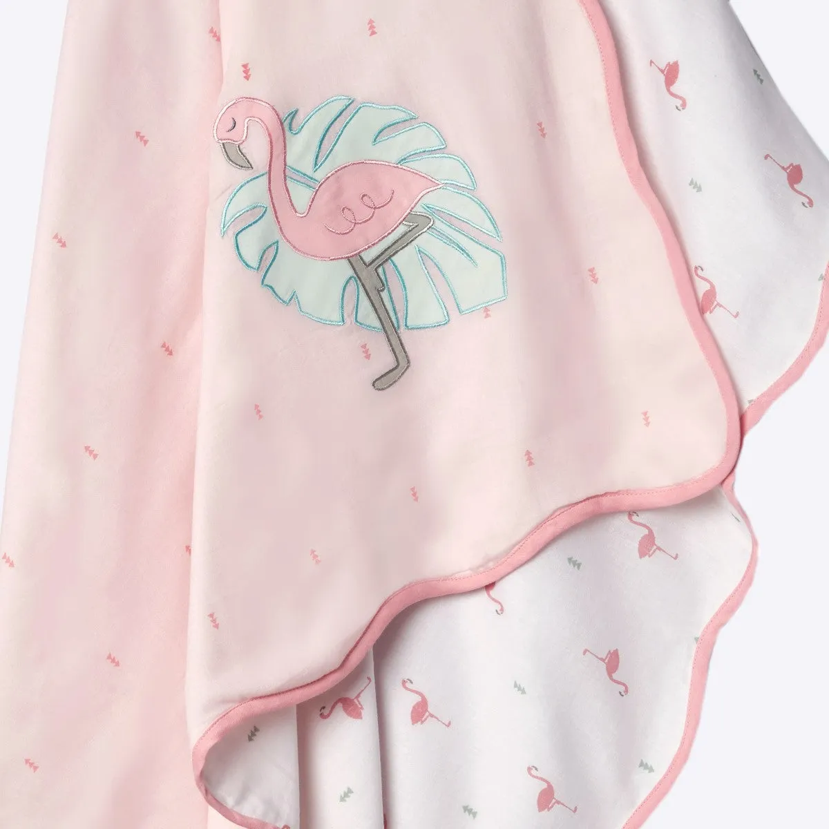 Flamingo Pink Soft Dohar Blanket For Babies | Nursery Essential  | Cotton
