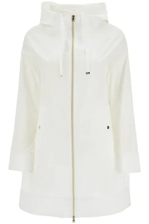 HERNO white waterproof 3/4 sleeve parka techn taffeta