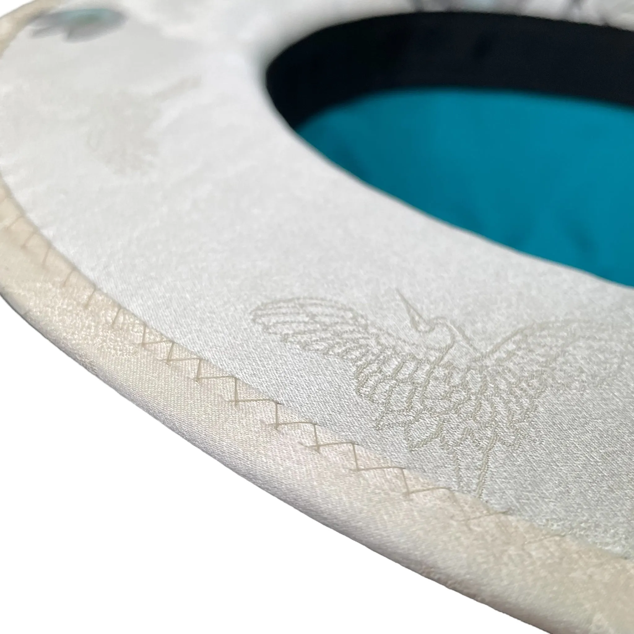 KIMONO HAT, Sumi-e and Woven Cranes, with Box