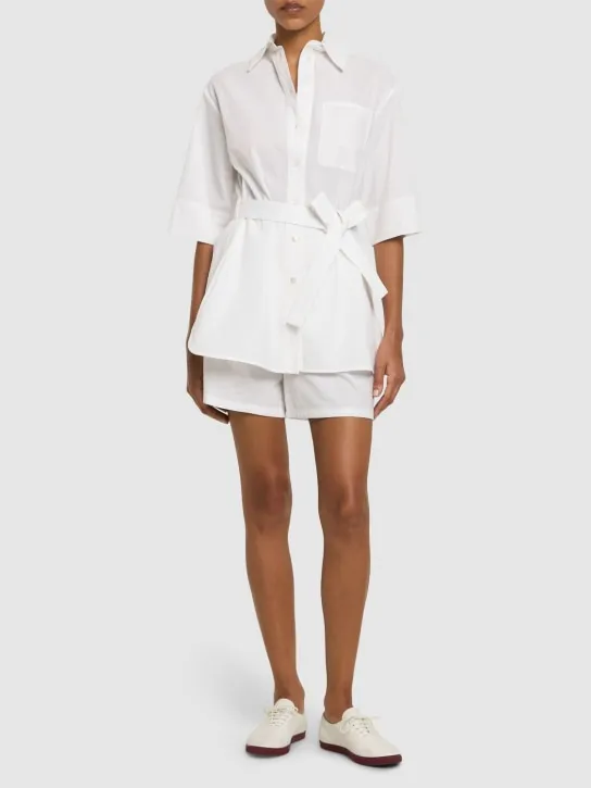 Max Mara   Texas cotton seersucker long shirt 