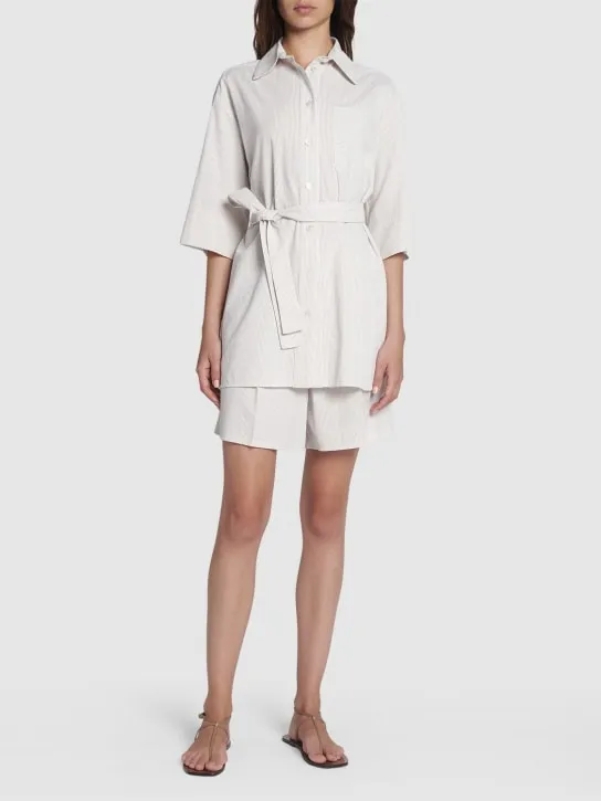 Max Mara   Texas cotton seersucker long shirt 