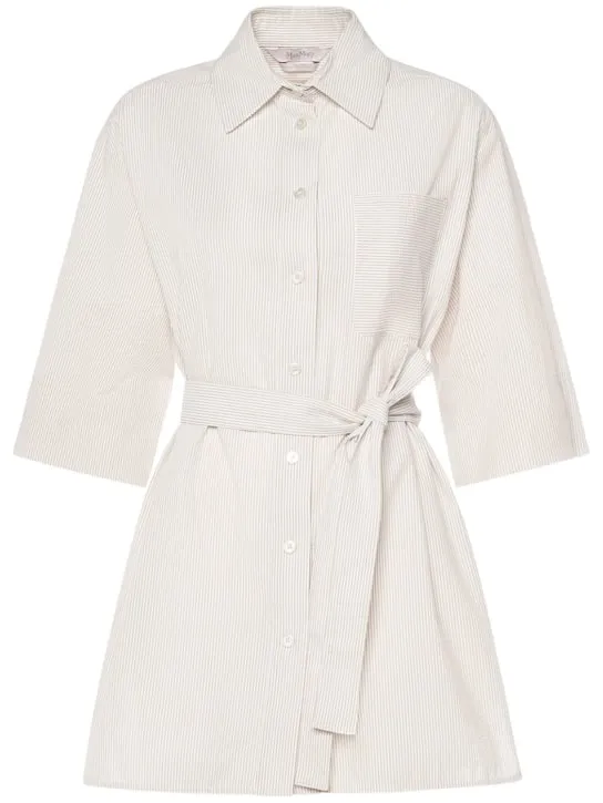 Max Mara   Texas cotton seersucker long shirt 
