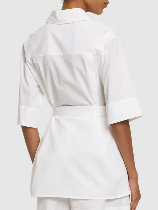 Max Mara   Texas cotton seersucker long shirt 