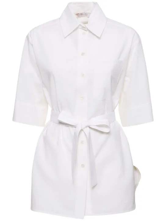 Max Mara   Texas cotton seersucker long shirt 