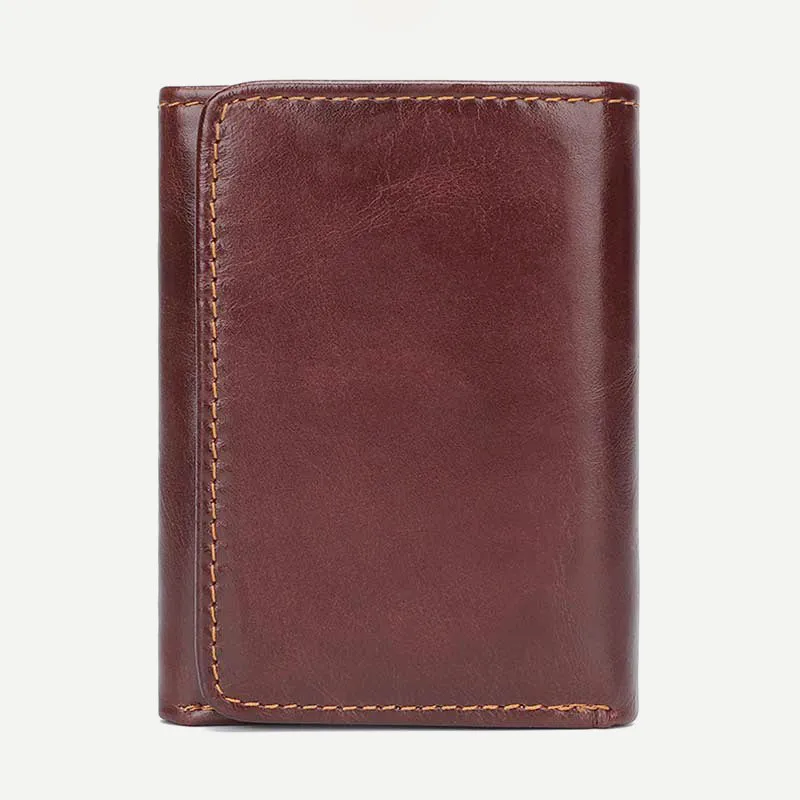 Men's Trifold Durable Wallets RFID Blocking Soft Genuine Leather Wallet