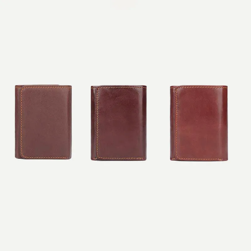 Men's Trifold Durable Wallets RFID Blocking Soft Genuine Leather Wallet