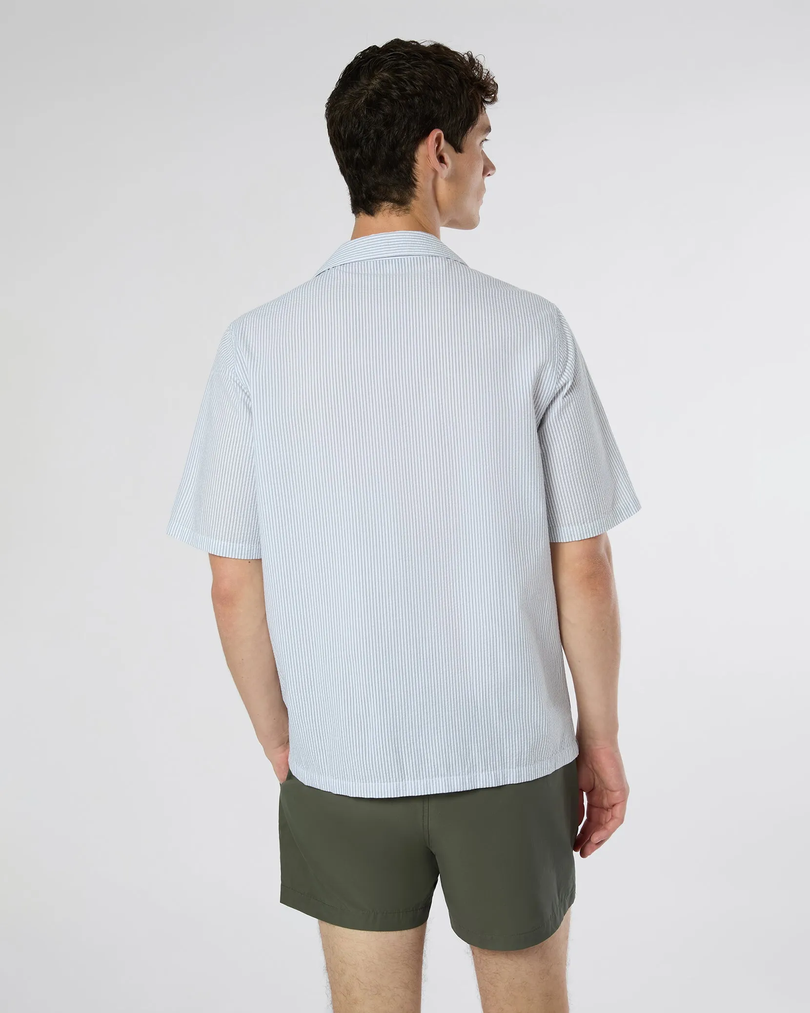 Poplin Seersucker Convertible Vacation Shirt