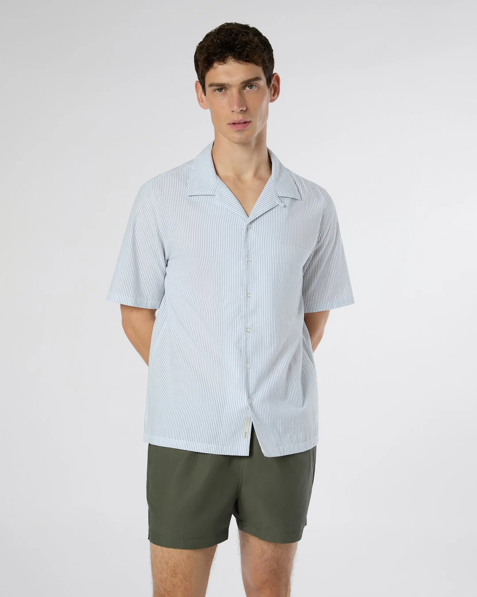 Poplin Seersucker Convertible Vacation Shirt