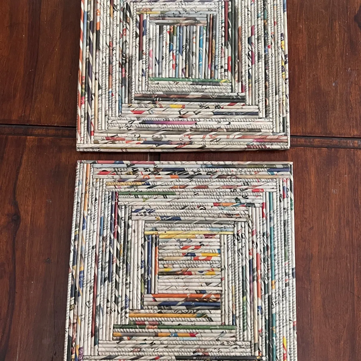 Square Quarter Place Mats | Hand Crafted | Artistic & Durable | Set of 6