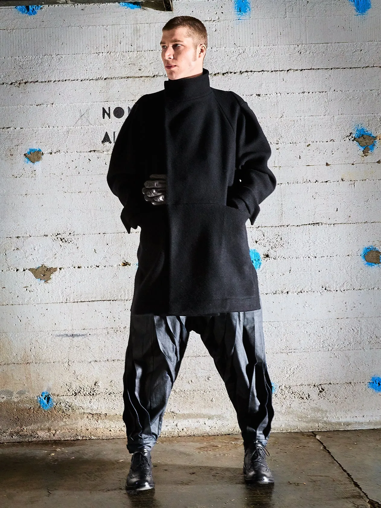 Stylish Twisted Pleats Trousers for Men  Black