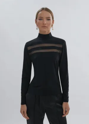T-shirt with shoulder pads detail