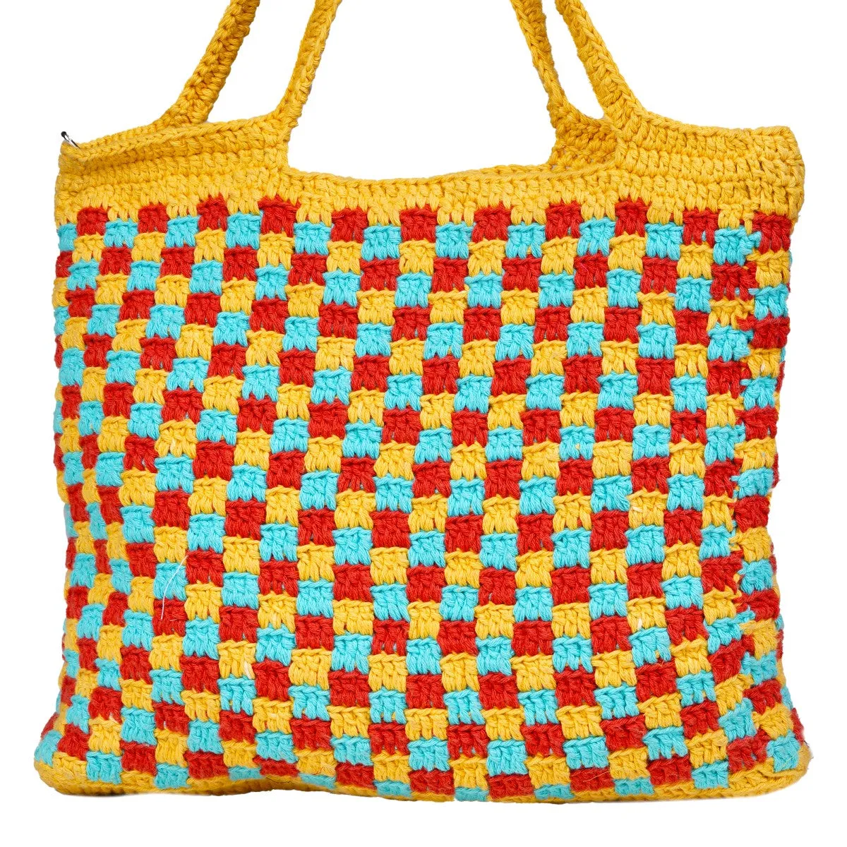 ‎The Checkered Board Hand Bag | Hand-Crochet | Mustard Yellow