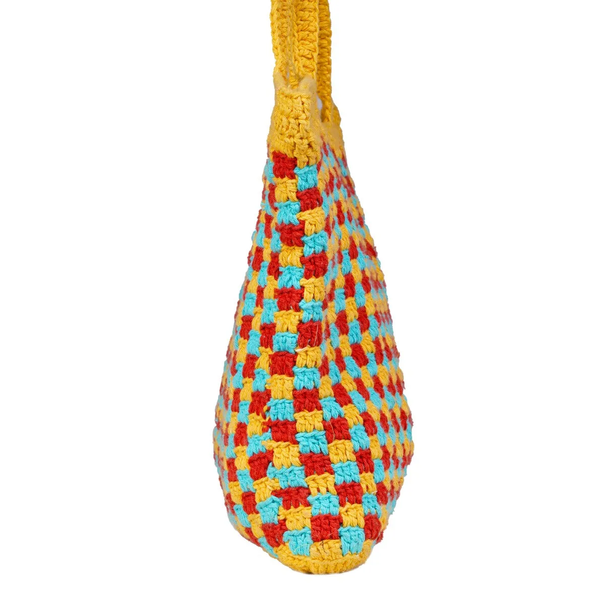‎The Checkered Board Hand Bag | Hand-Crochet | Mustard Yellow