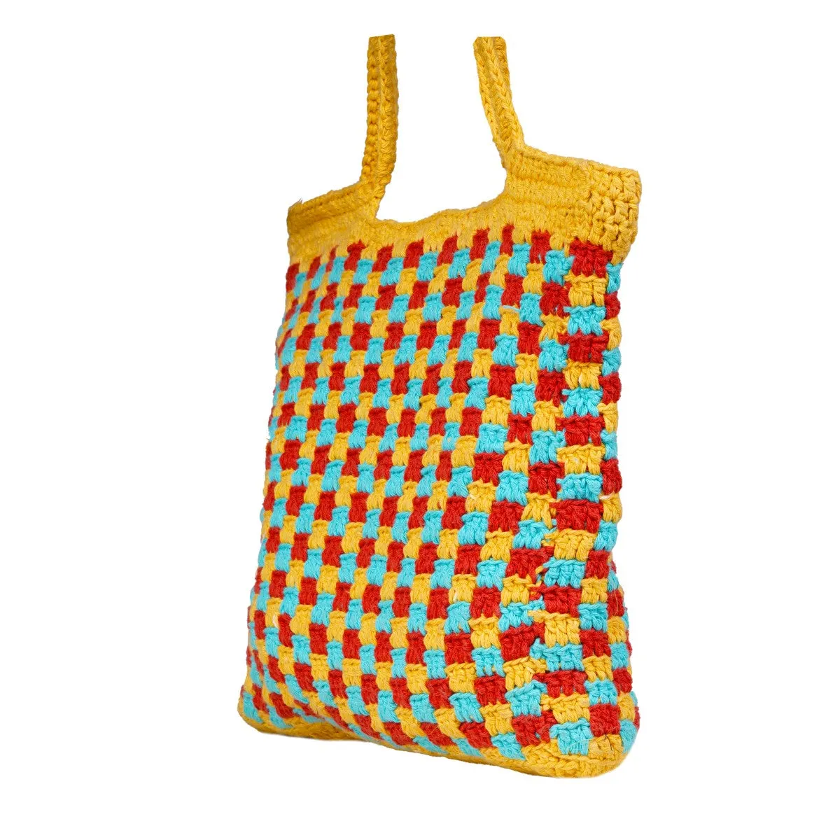 ‎The Checkered Board Hand Bag | Hand-Crochet | Mustard Yellow