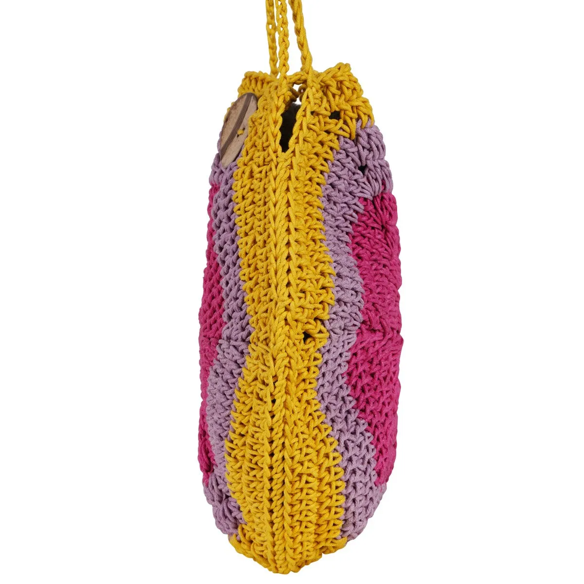 The Pentagon Mini Sling Bag | Hand-Crochet | Cotton | Multi-Colour