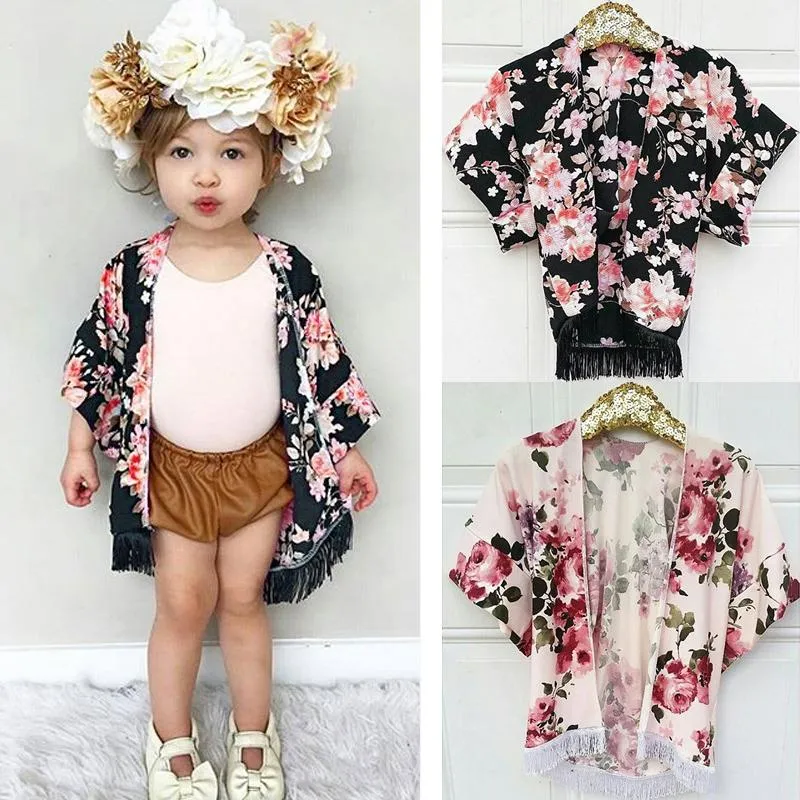 Toddler Kimono Floral White