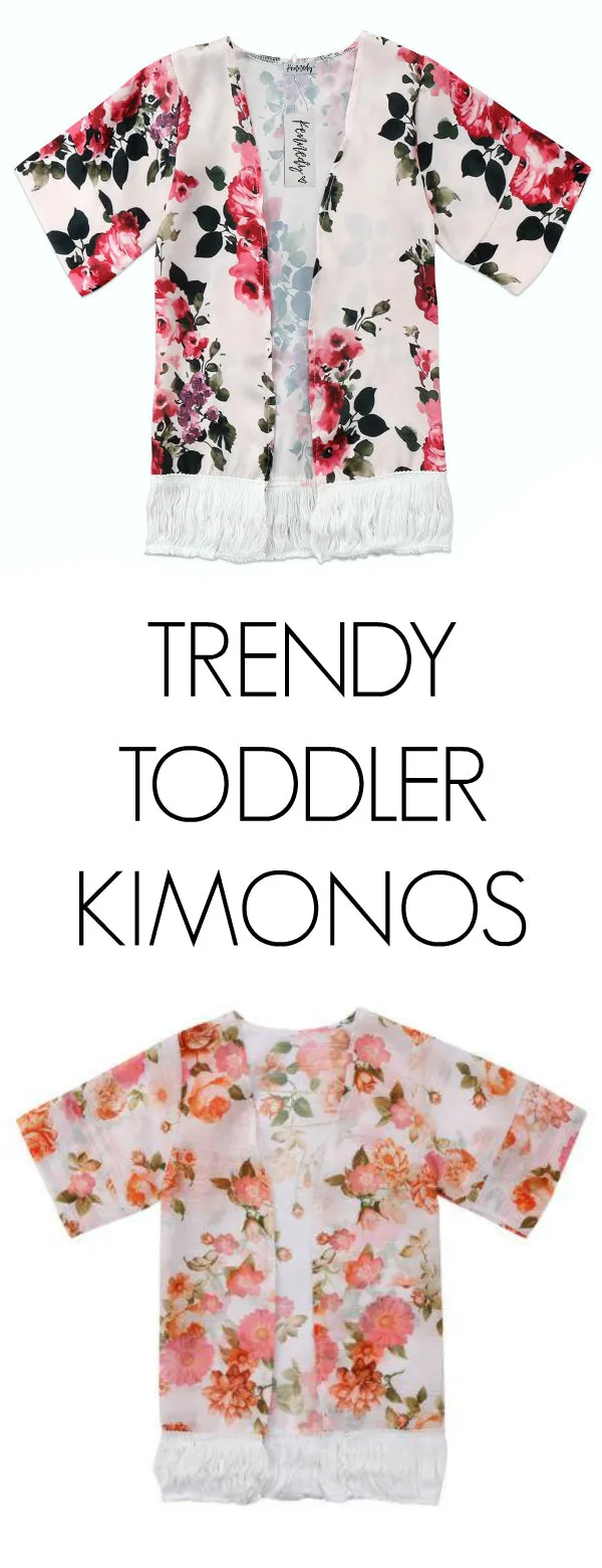 Toddler Kimono Floral White