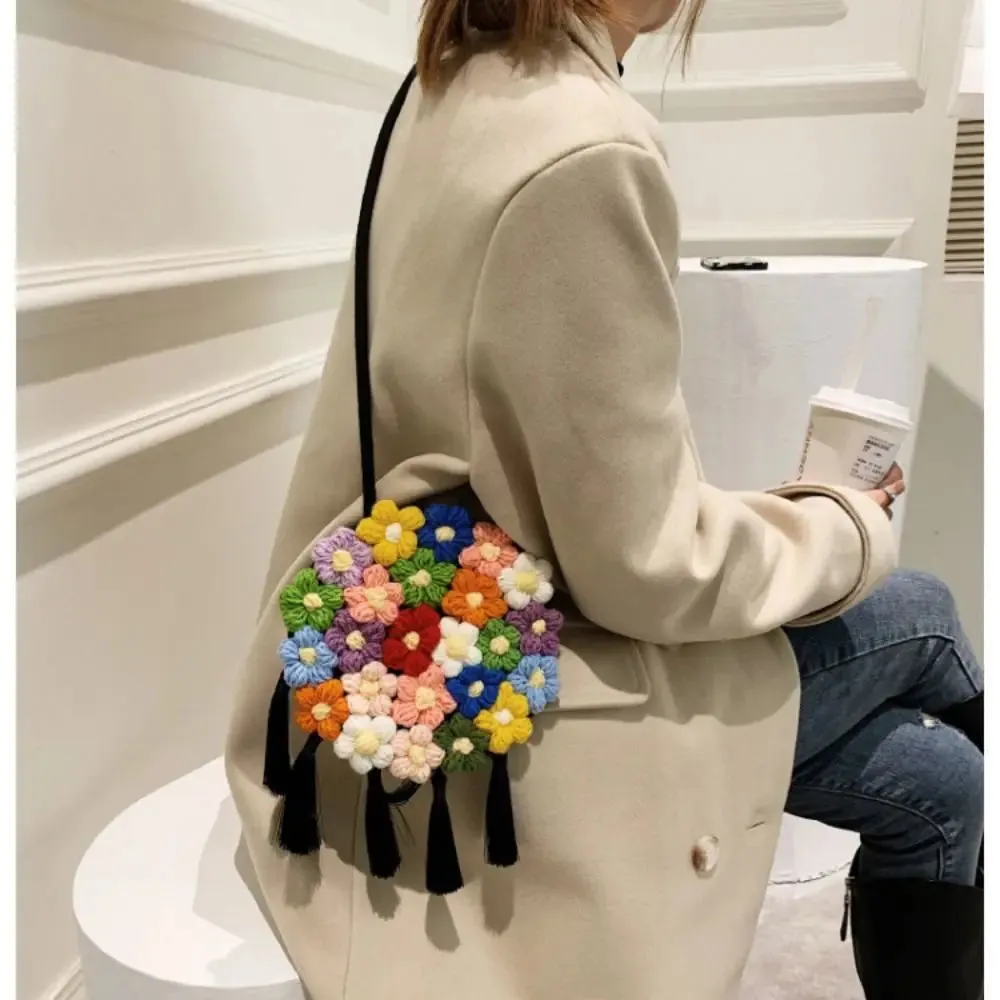 UAKISS  -  Flower Shoulder Bags Durable Cotton Woolen Woven‘ Messenger Bag Handbags Women