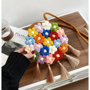 UAKISS  -  Flower Shoulder Bags Durable Cotton Woolen Woven‘ Messenger Bag Handbags Women