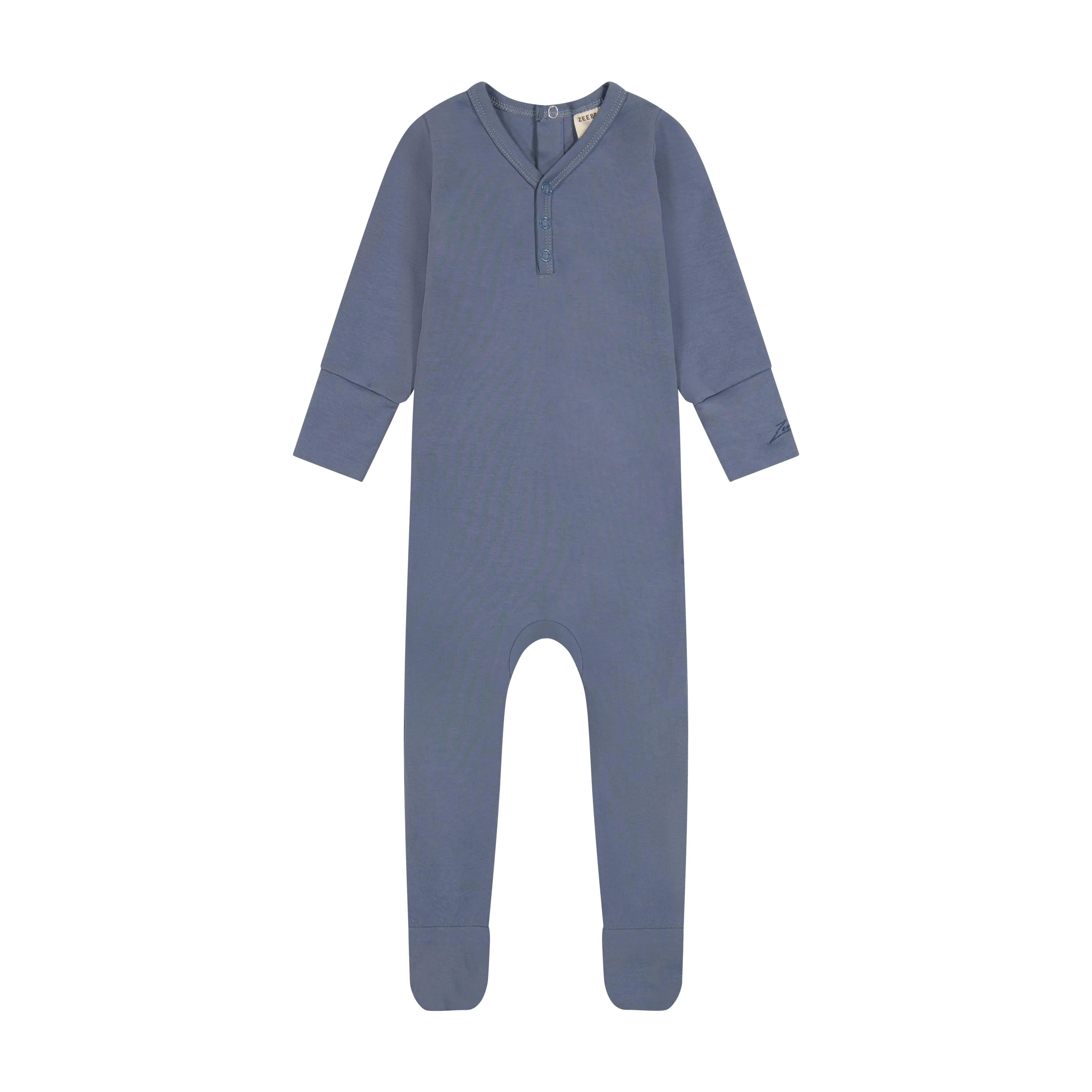 Zeebra Henley Collection Footie- Slate Blue